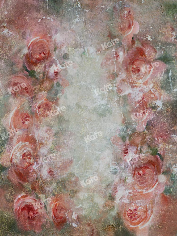 Kate Oil Painting Flowers Backdrop Vintage Hand Painted Texture Designed by GQ