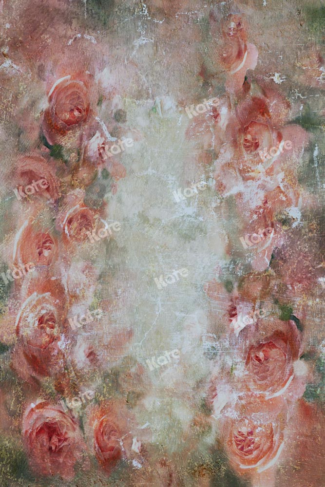 Kate Oil Painting Flowers Backdrop Vintage Hand Painted Texture Designed by  GQ