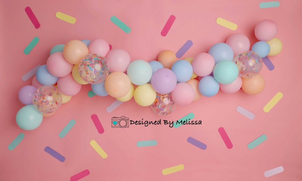 Kate Pastel Balloon Sprinkles Backdrop Designed by Melissa King