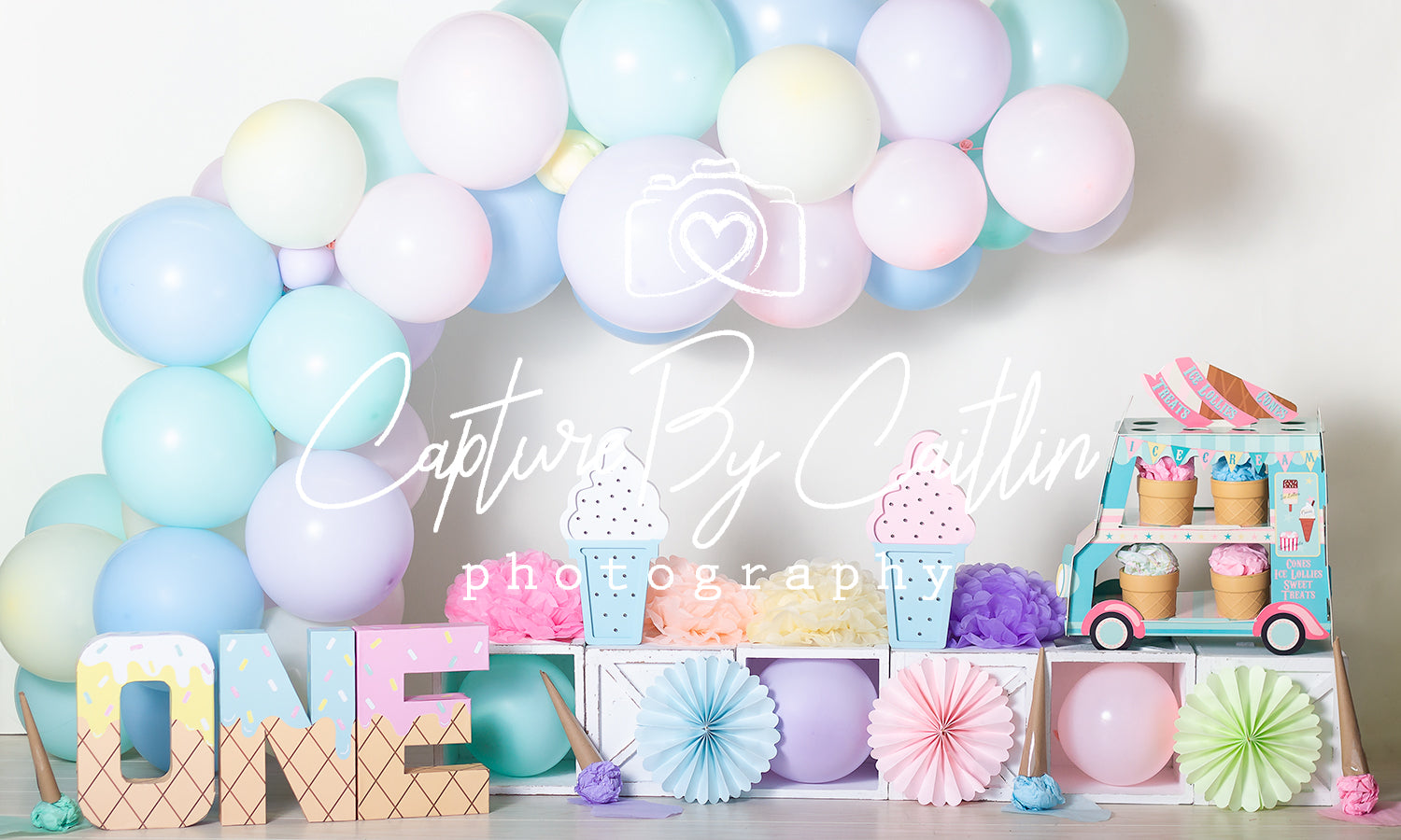 Kate Pastel Ice Cream Backdrop Designed by Caitlin Lynch
