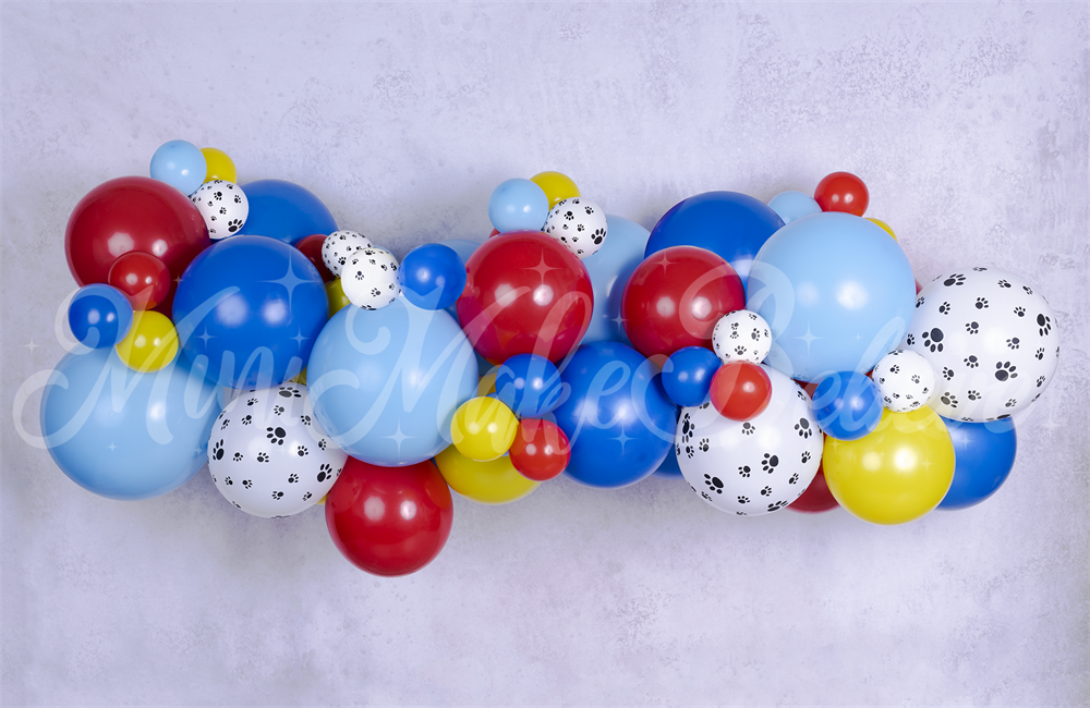 Kate Pet Paw Balloon Backdrop Garland Cement Paint Wall Designed by Mini MakeBelieve
