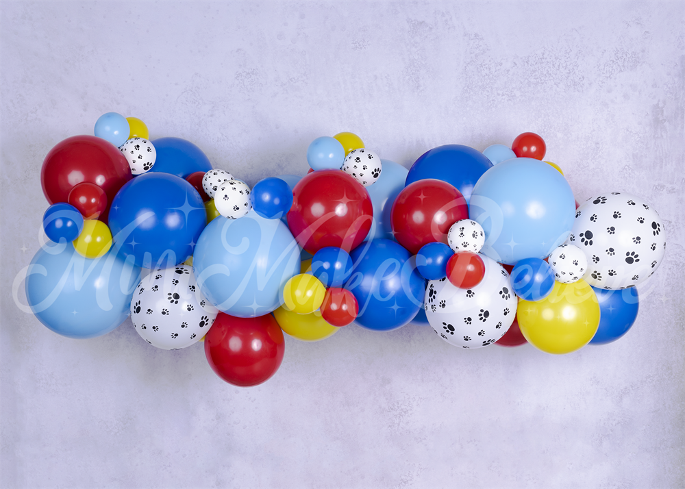 Kate Pet Paw Balloon Backdrop Garland Cement Paint Wall Designed by Mini MakeBelieve