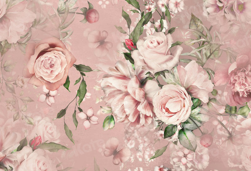 RTS Kate Pink Flowers Backdrop for Photography (US ONLY)