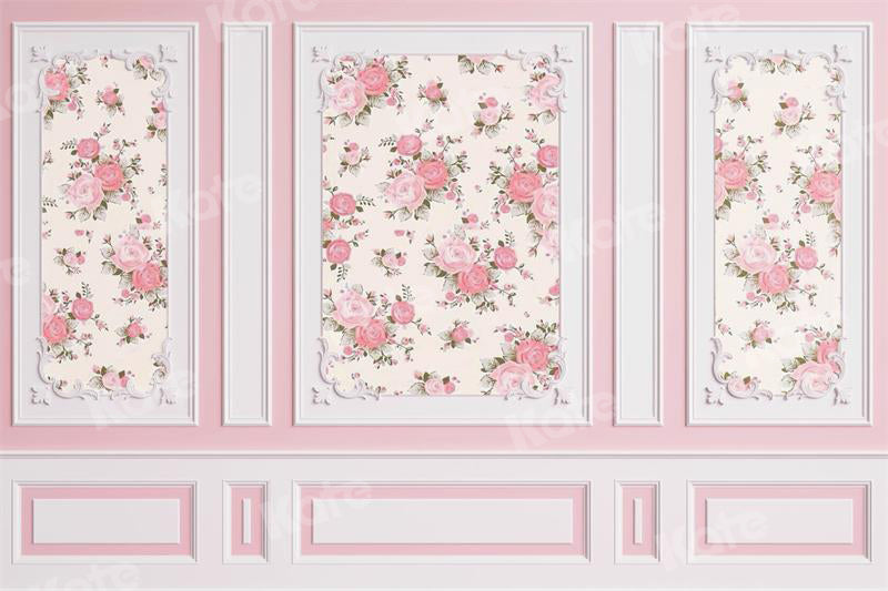 Kate Pink Flowers Pattern Backdrop Designed by Uta Mueller Photography
