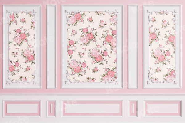 Elegant Vintage Pink Floral Wall Panels