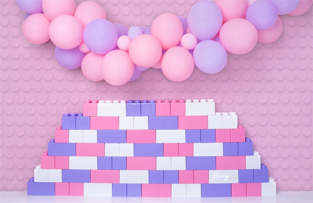 Kate Pink Girl Blocks Backdrop for Photography Designed by Kerry Anderson