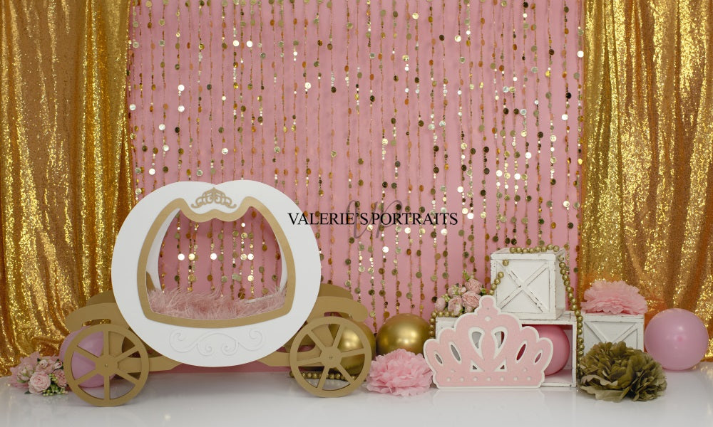 Kate Pink Princess Backdrop Cake Smash Glitter Designed by Valerie Miranda