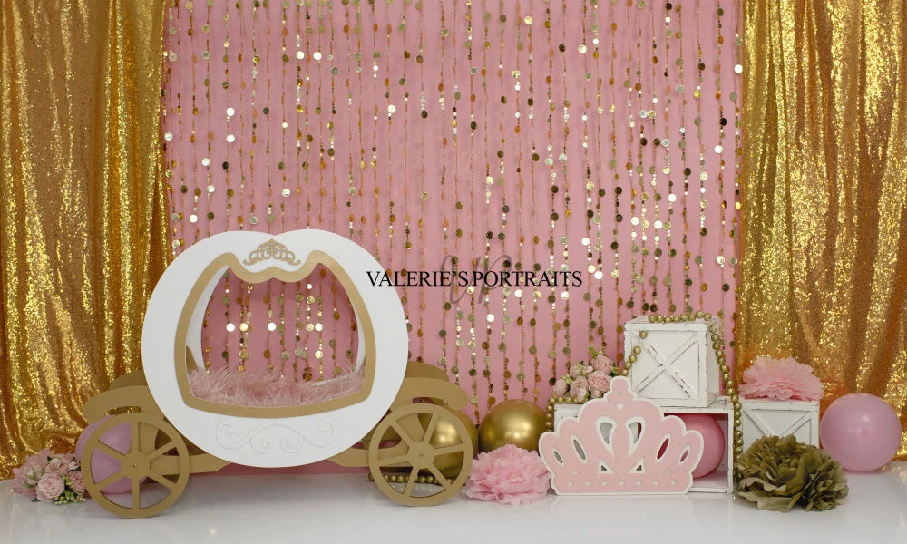 RTS Kate Pink Princess Backdrop Cake Smash Glitter Designed by Valerie Miranda (US ONLY)