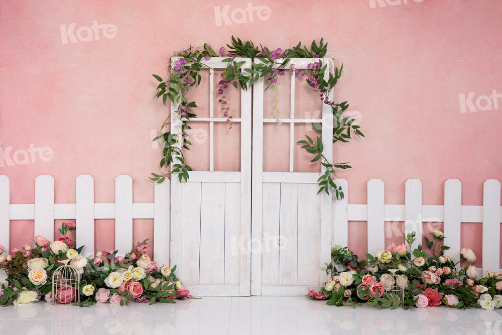 Kate Pink Spring Backdrop Flower Door Fence Designed by Emetselch