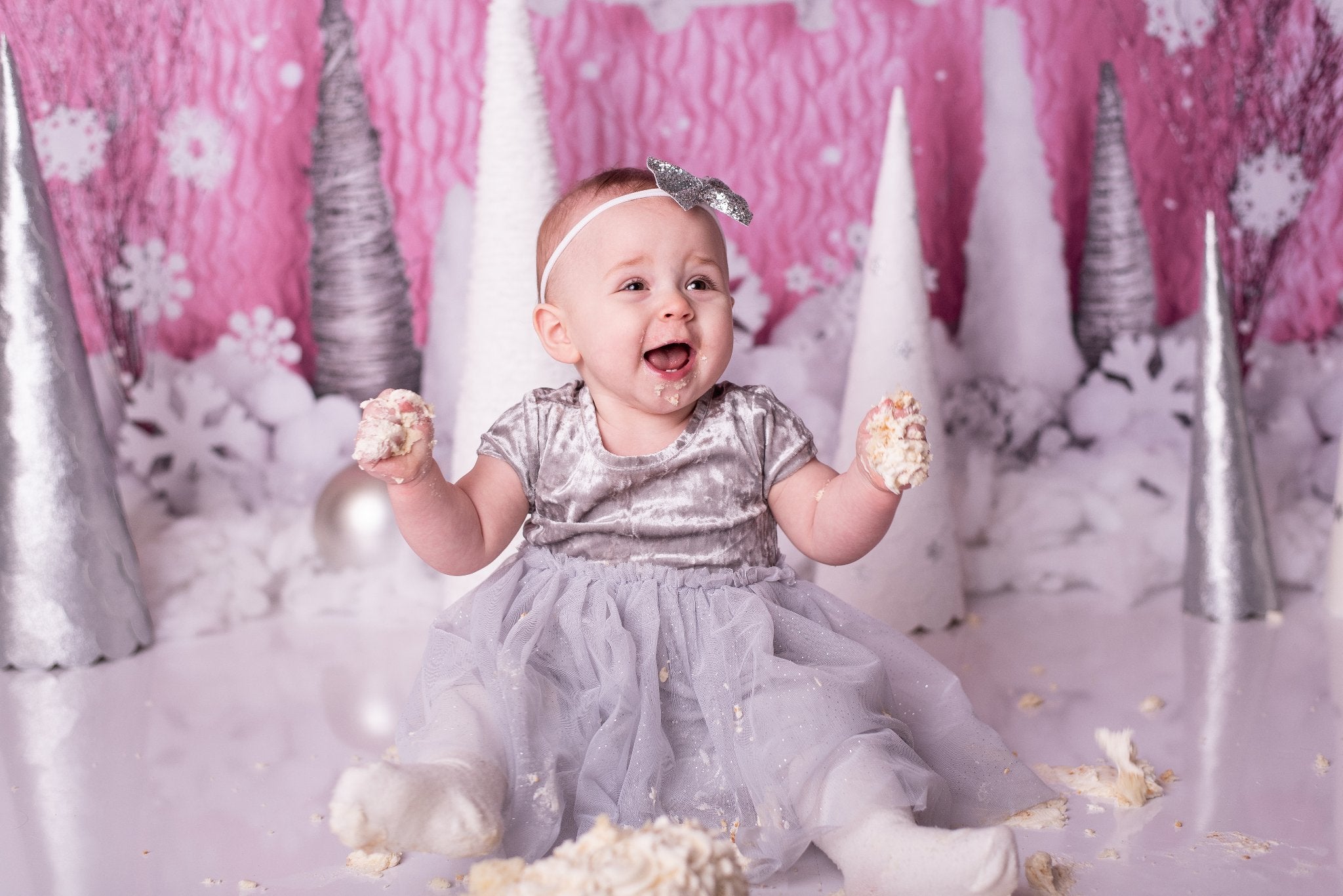 RTS Kate Pink Winter Onederland Girly Backdrop Designed By Mandy Ringe Photography
