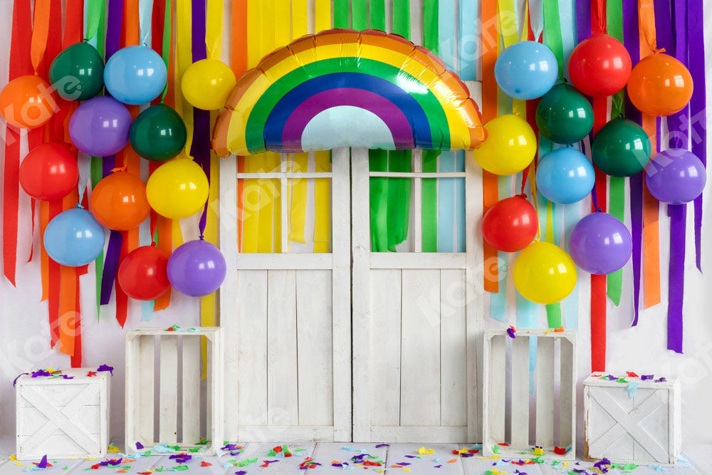 Kate Rainbow Balloons Backdrop Birthday Party Designed by Emetselch