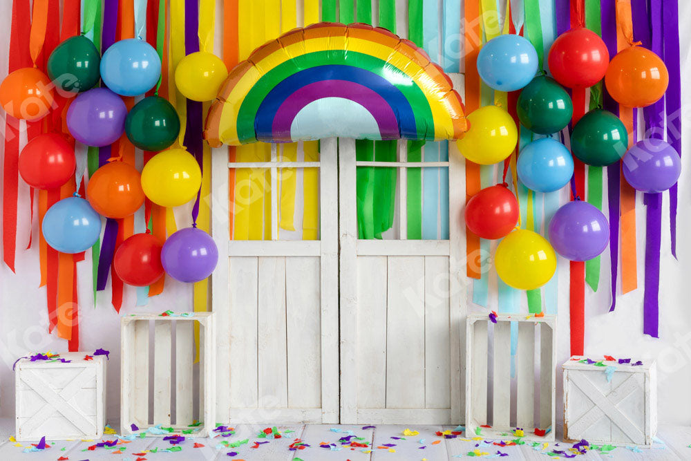 Kate Rainbow Balloons Backdrop Birthday Party for Photography