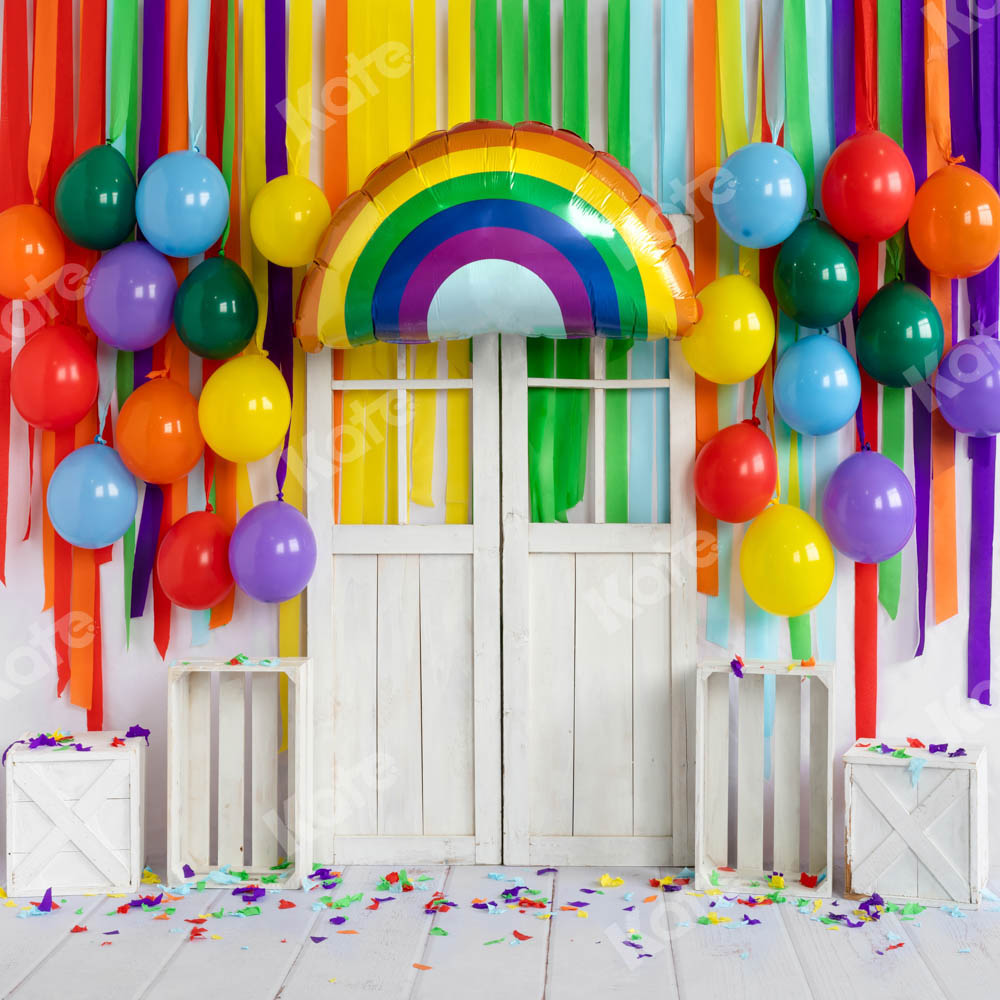 Kate Rainbow Balloons Backdrop Birthday Party Designed by Emetselch