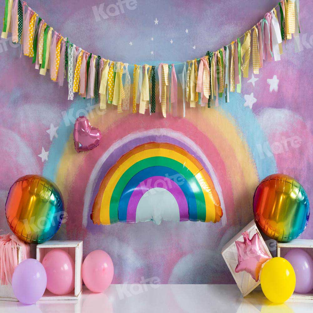Kate Rainbow Cake Smash Backdrop Balloon Designed by Emetselch