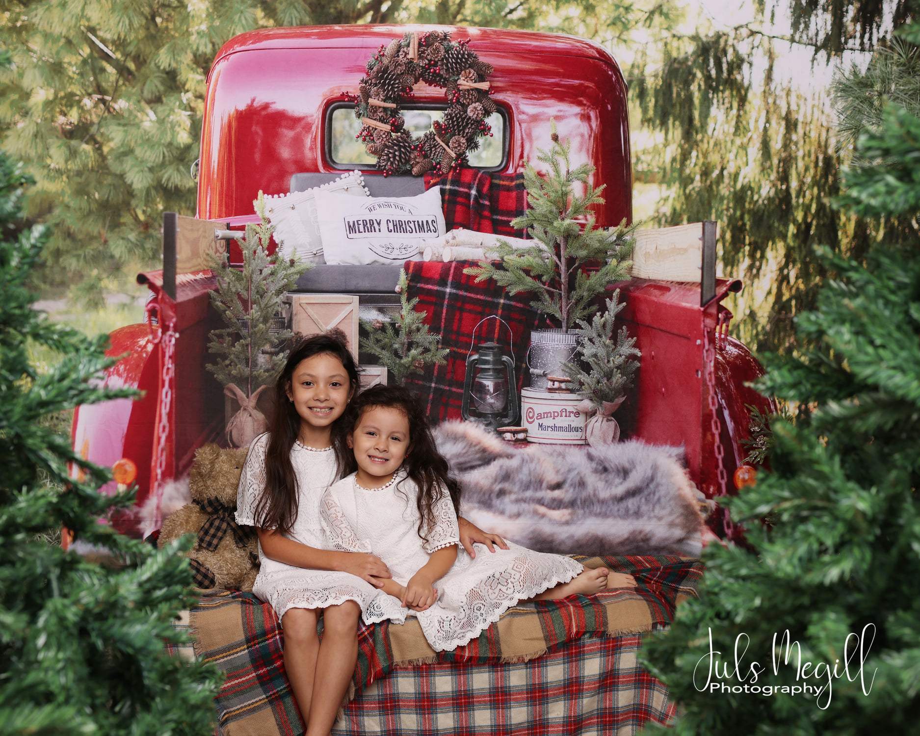 RTS Kate 7x5ft Red Spring Truck Backdrop for Photography