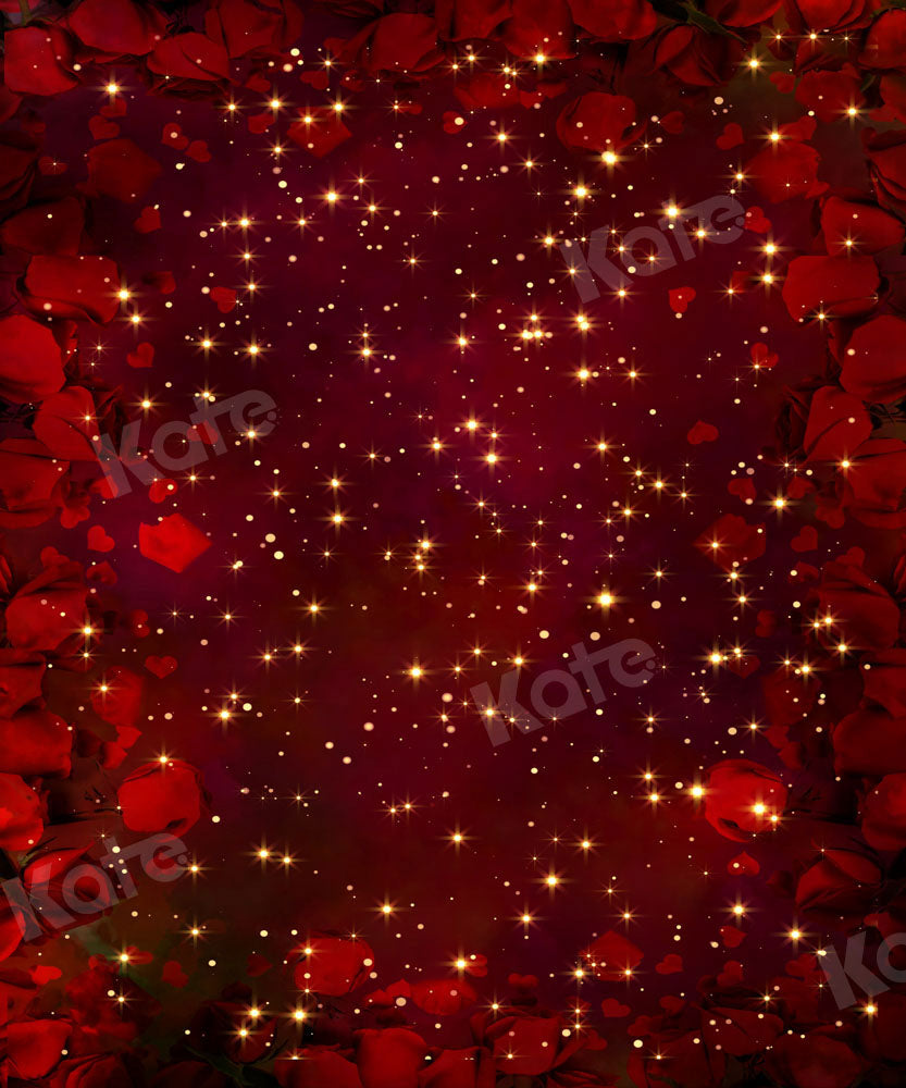 Kate Red Rose Backdrop Glitter Designed by Chain Photography