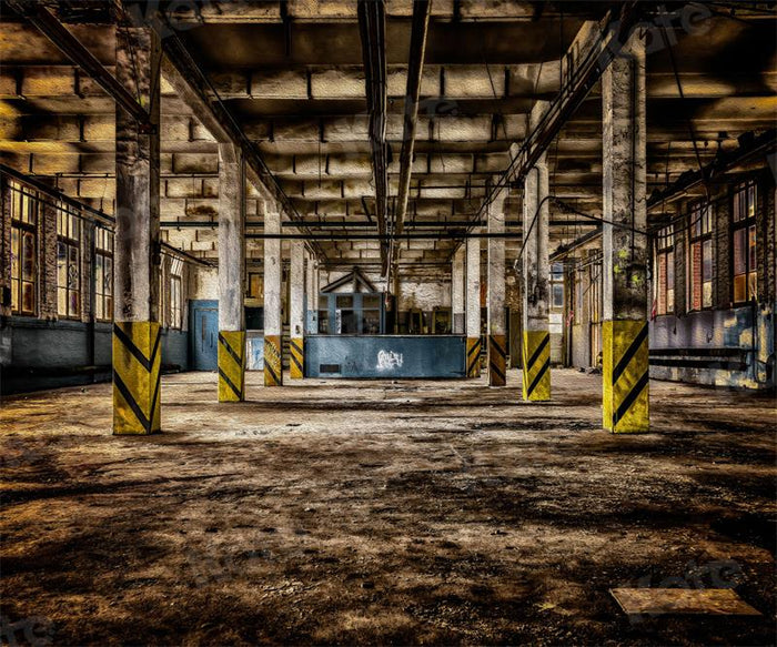 Industrial Urban Warehouse Interior Backdrop