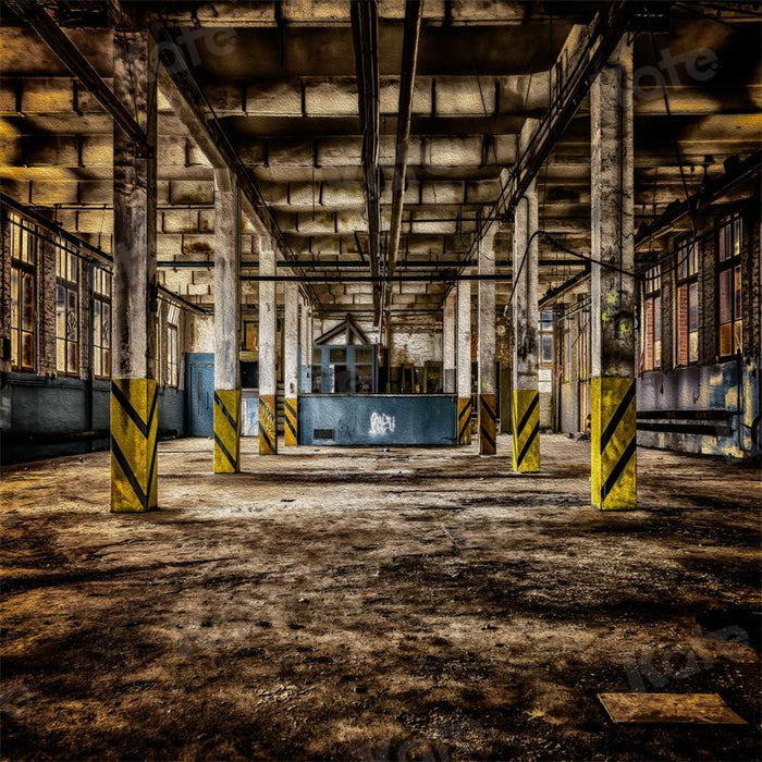 Industrial Urban Warehouse Interior Backdrop