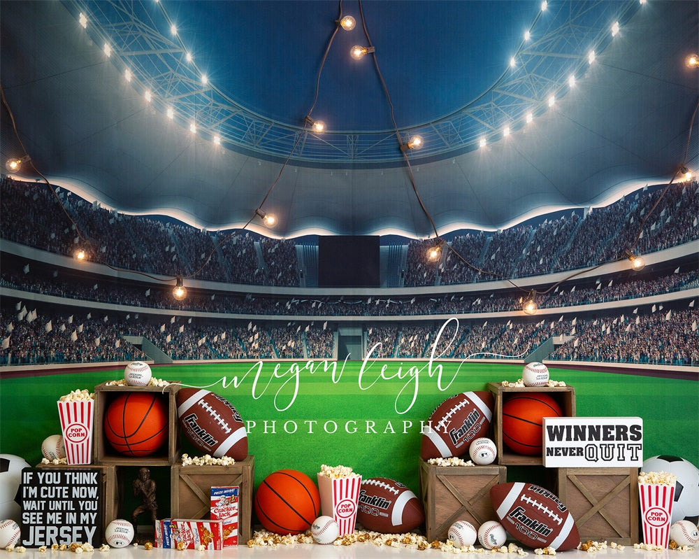 Kate Rookie Year Backdrop Stadium Popcorn Designed by Megan Leigh Photography