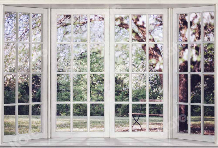 Elegant Garden Window View Backdrop
