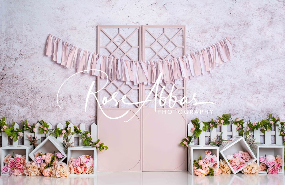 Kate Spring Door Flowers Backdrop for Photography Designed By Rose Abbas