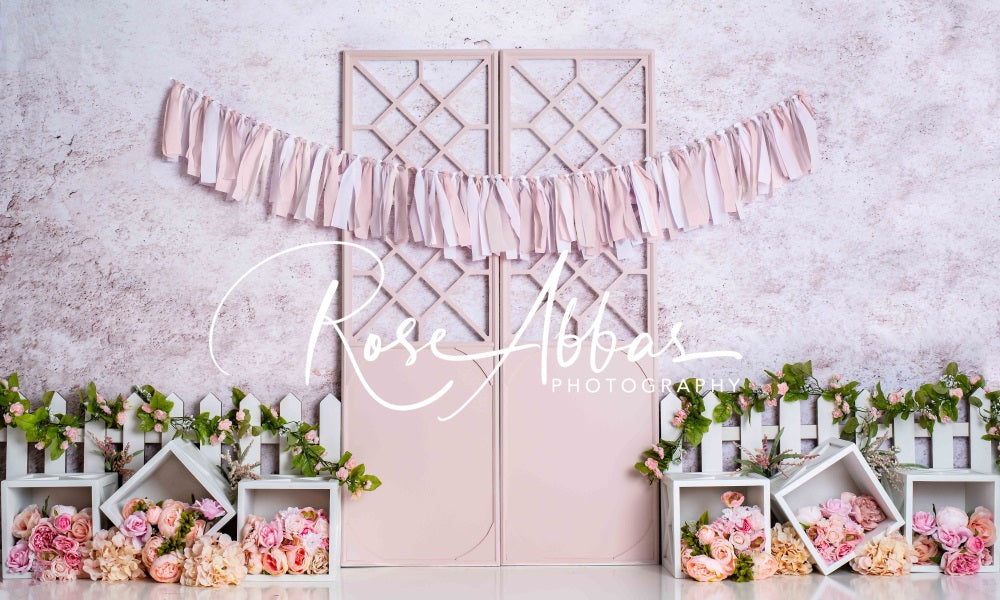 Kate Spring Door Flowers Backdrop for Photography Designed By Rose Abbas