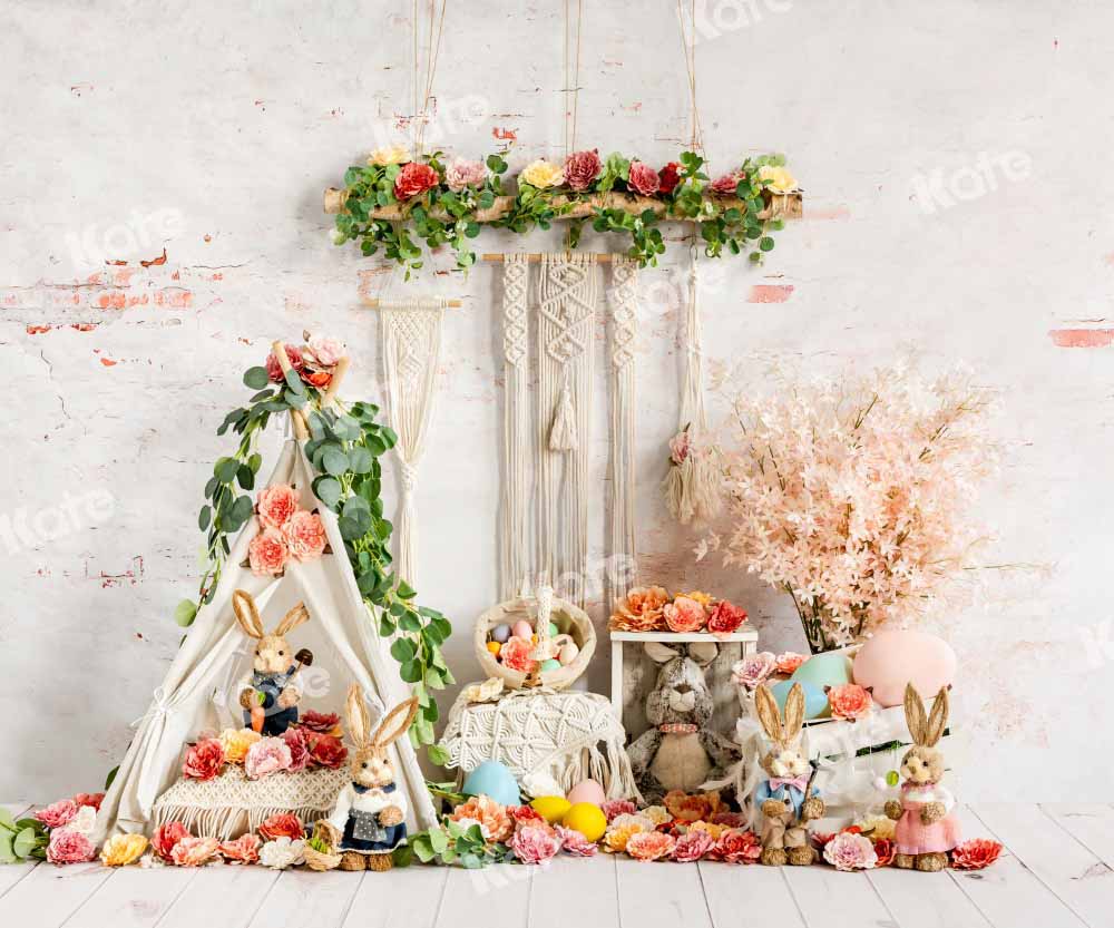 Kate Spring/Easter Bunny Backdrop Boho Designed by Emetselch