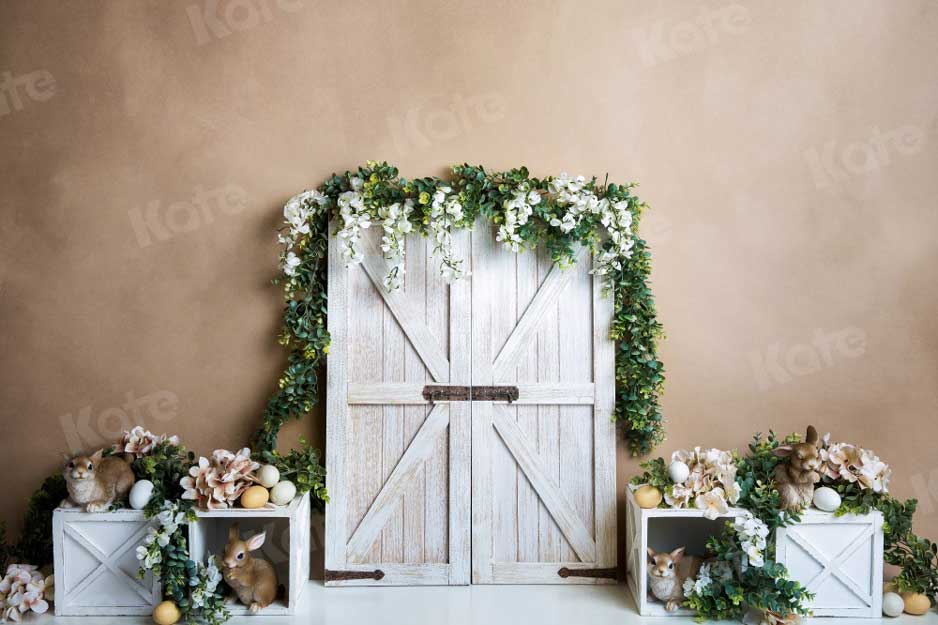 Kate Spring/Easter Neutral Bunnies Backdrop Designed by Megan Leigh Photography