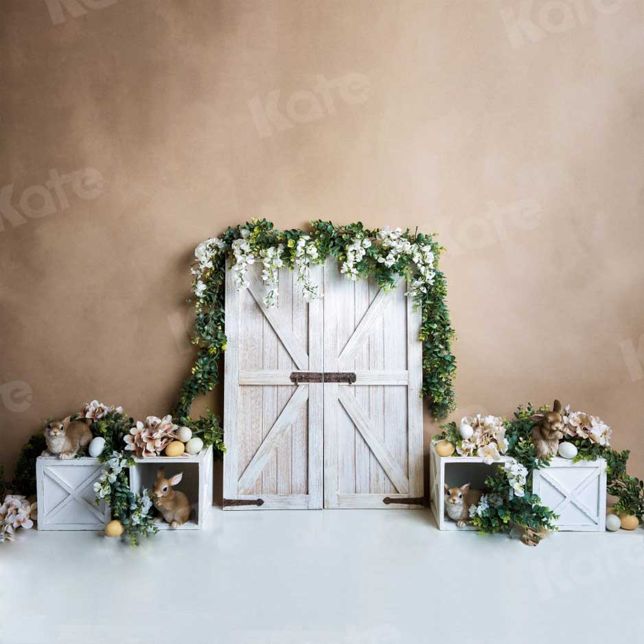 Kate Spring/Easter Neutral Bunnies Backdrop Designed by Megan Leigh Photography