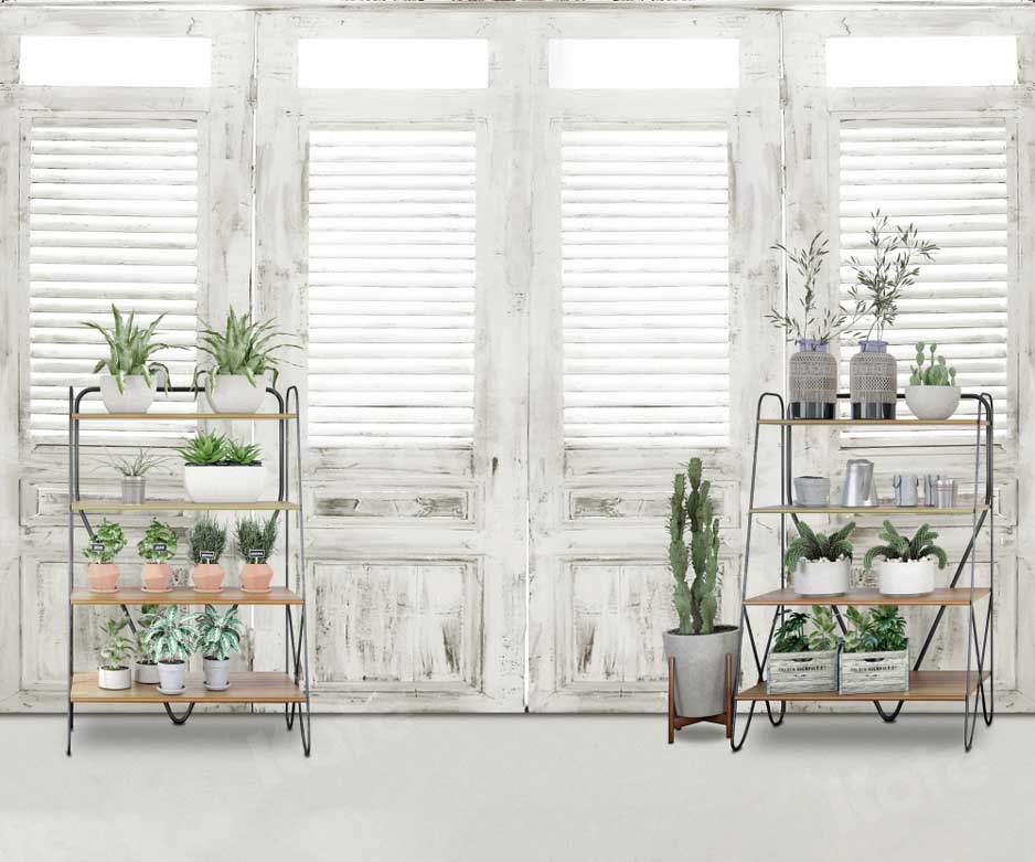 Kate Spring Flower White Window Room Backdrop Designed By Claire - Kate Backdrop