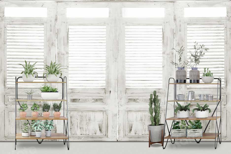 Kate Spring Flower White Window Room Backdrop Designed By Claire - Kate Backdrop