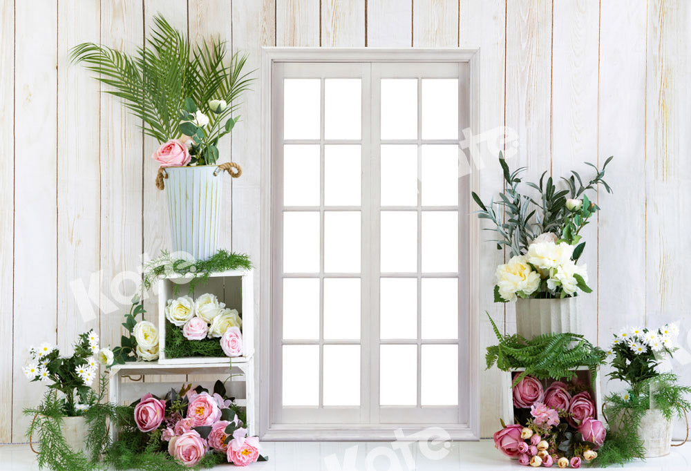 Kate Spring Flowers Backdrop White Windows Designed by Emetselch