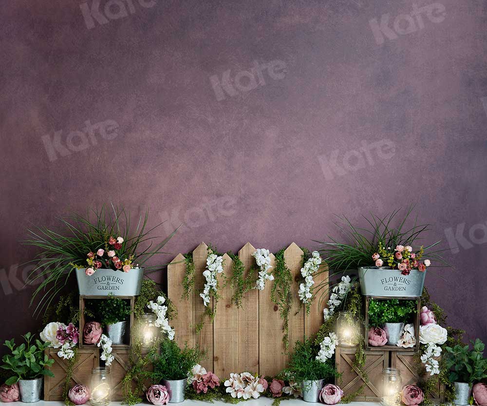 Kate Spring Garden Flowers Wood Fence Backdrop Designed By Megan Leigh Photography