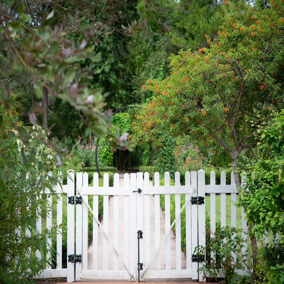 Kate Spring Garden White Fence Backdrop for Photography Designed by Tyna Renner