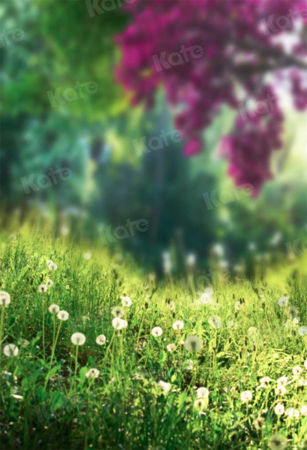 Kate Spring Grassland Backdrop Flower Tree for Photography