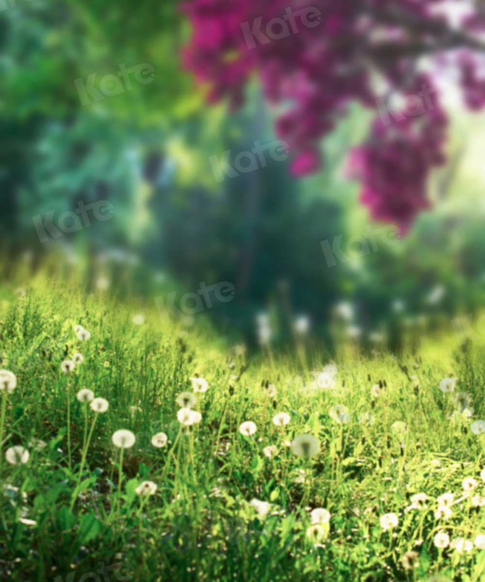 Kate Spring Grassland Backdrop Flower Tree for Photography