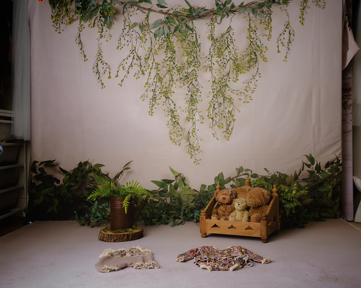 Elegant Greenery Garland Studio Backdrop