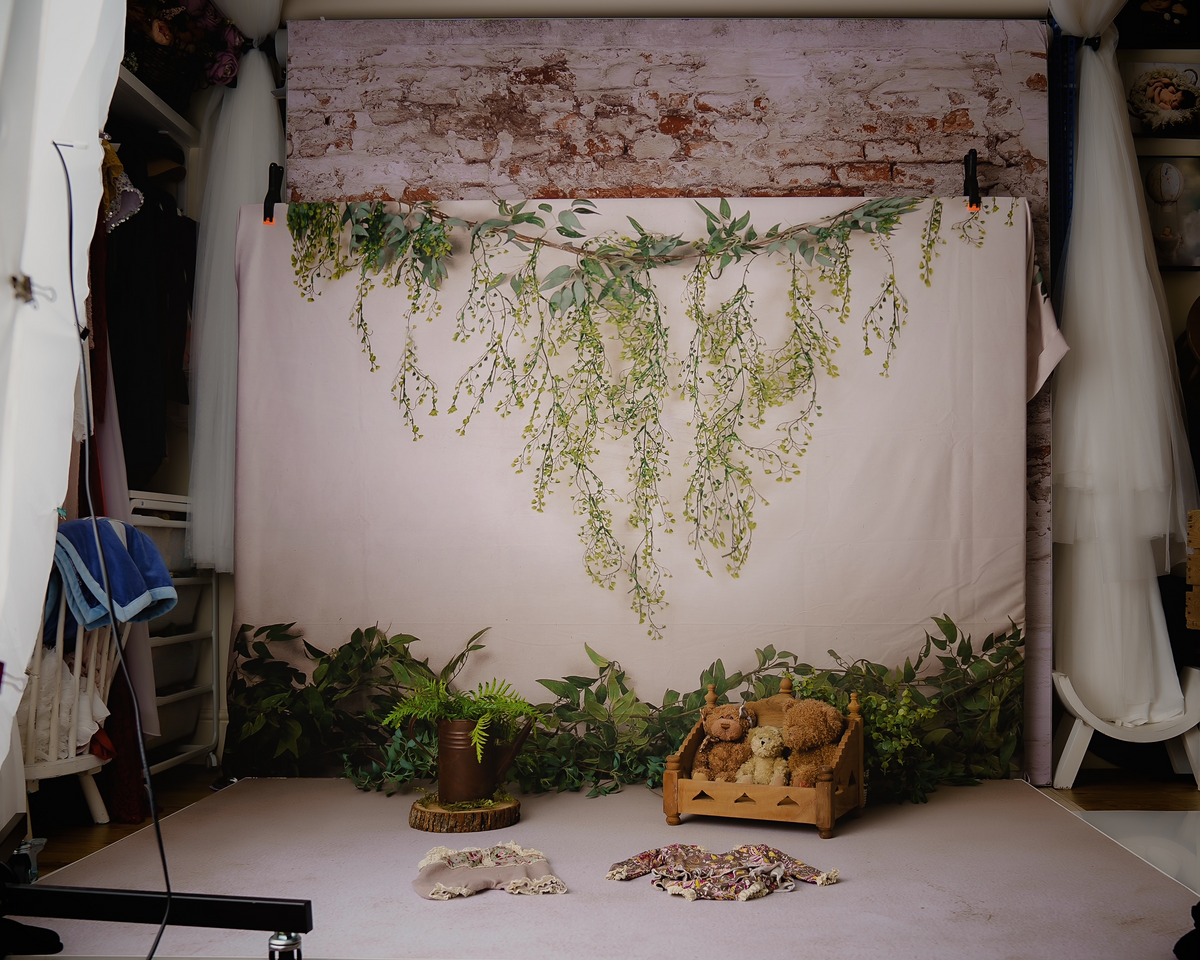 Elegant Greenery Garland Studio Backdrop