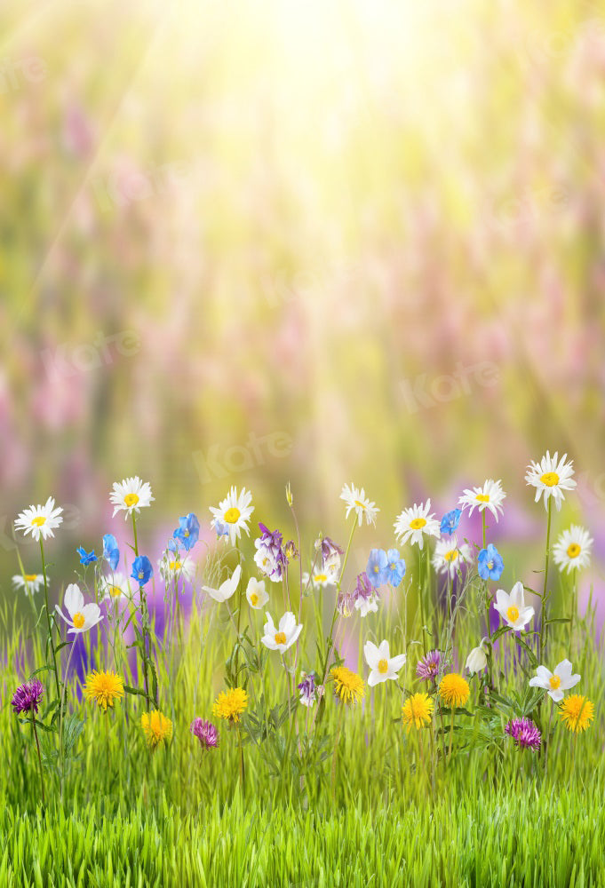 Kate Spring Natural Scenic Easter Colorful Flowers Photography Backdrop - Katebackdrop