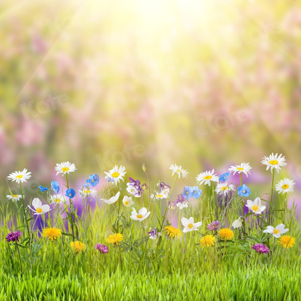 Kate Spring Natural Scenic Easter Colorful Flowers Photography Backdrop - Katebackdrop