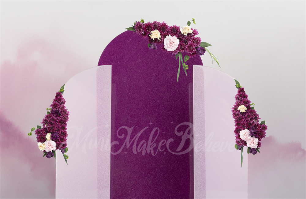 Kate Spring Purple Backdrop Archs Watercolor Painted Wall Designed by Mini MakeBelieve