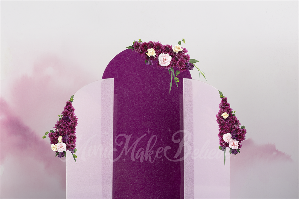 Kate Spring Purple Backdrop Archs Watercolor Painted Wall Designed by Mini MakeBelieve