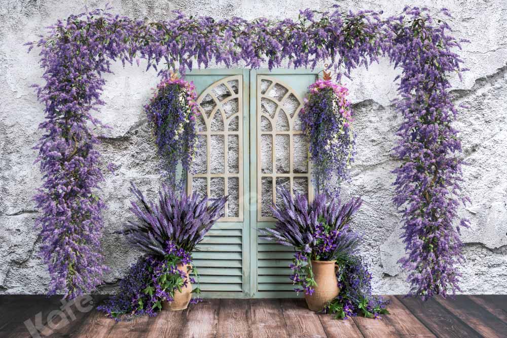 Kate Spring Purple Flower Backdrop Room Door Designed by Emetselch