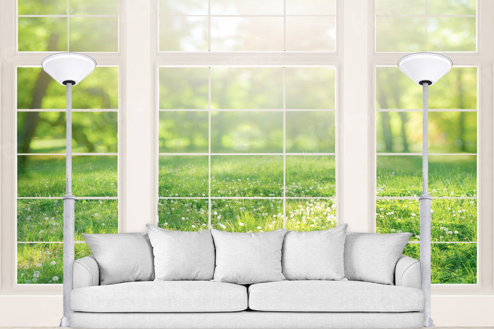 Kate Spring Sofa Indoor Backdrop Window Green Plants for Photography