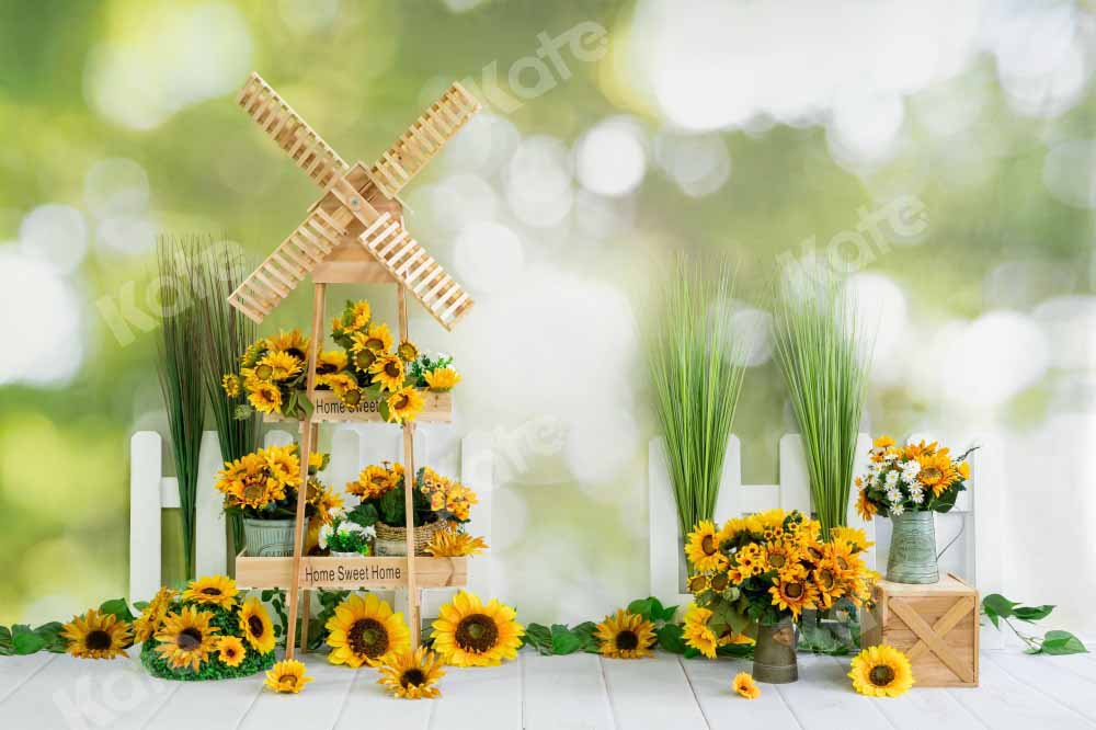 Kate Spring/Summer Sunflower Backdrop Outdoor Flowers Designed by Emetselch