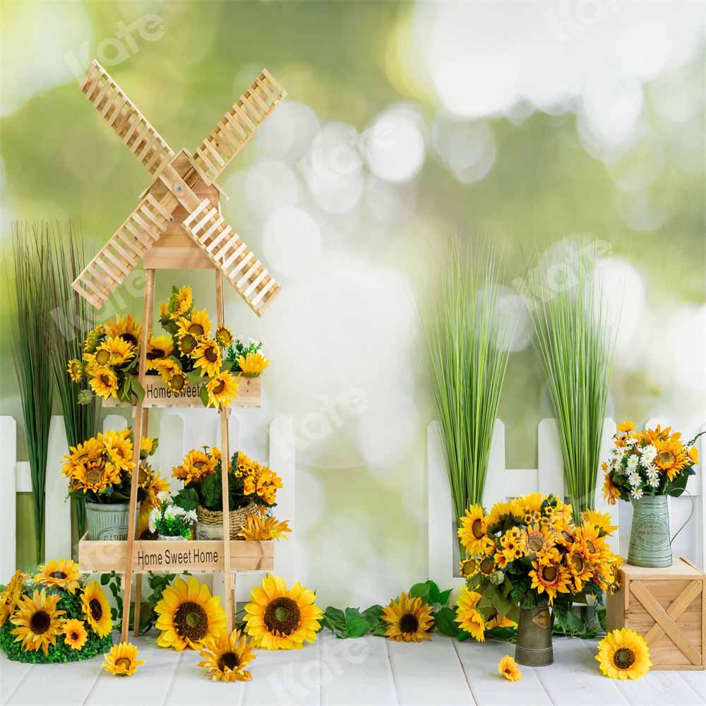 Kate Spring/Summer Sunflower Backdrop Outdoor Flowers Designed by Emetselch