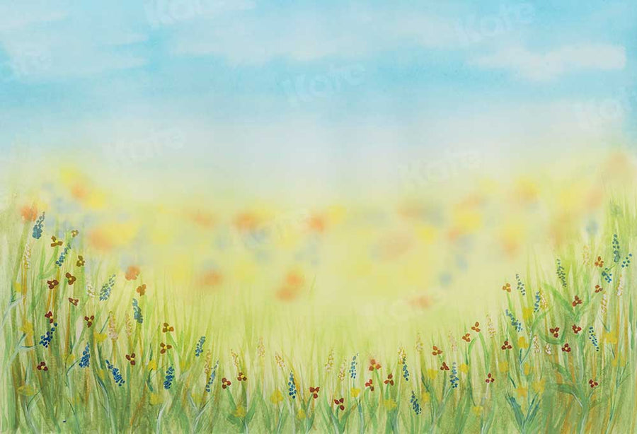 Serene Meadow Hand-Painted Backdrop