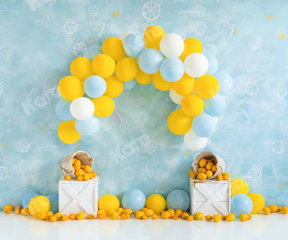 Kate Summer Lemon Balloon Backdrop Baby Shower Designed by Emetselch
