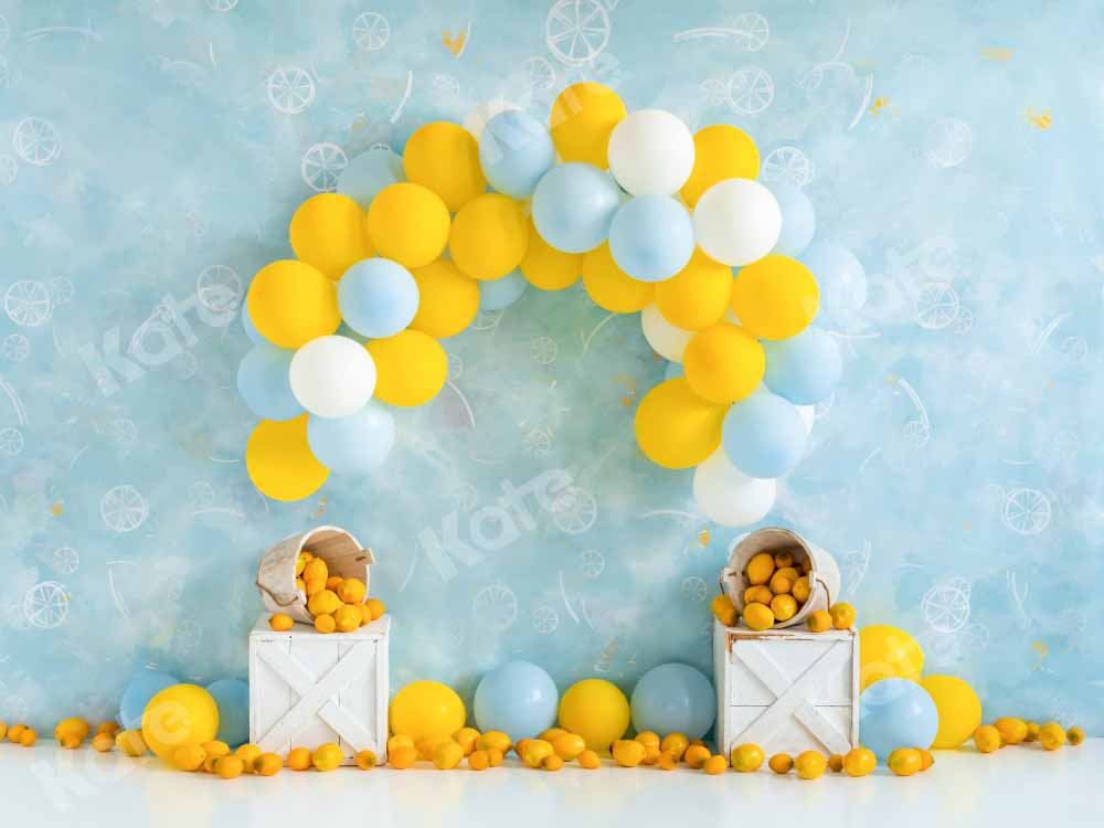 Kate Summer Lemon Balloon Backdrop Baby Shower Designed by Emetselch