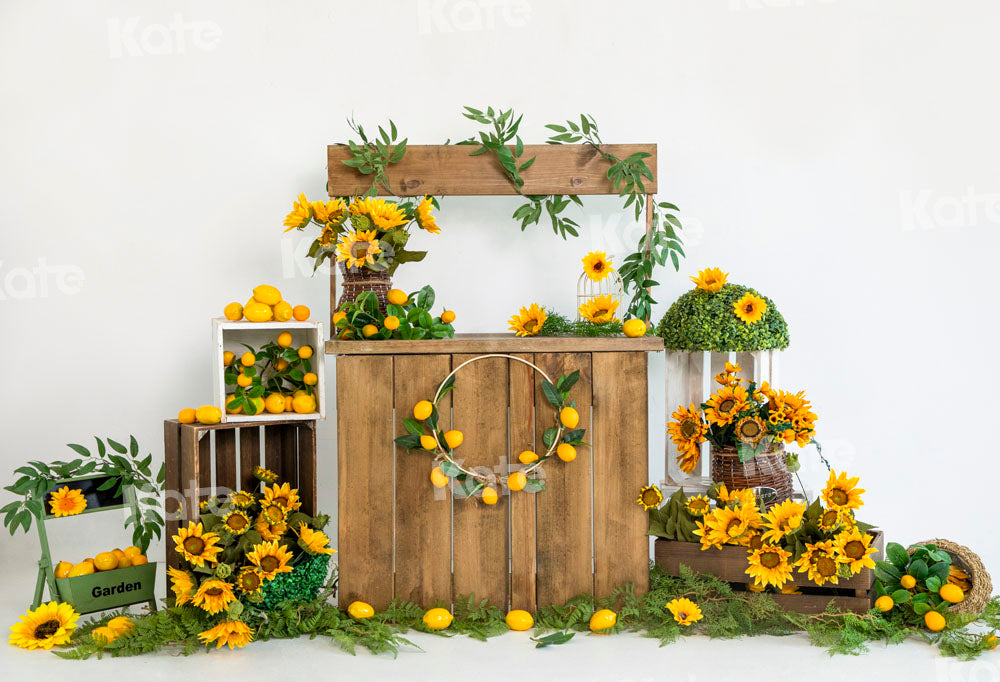 Kate Summer Sunflower Lemon Backdrop Designed by Uta Mueller Photography